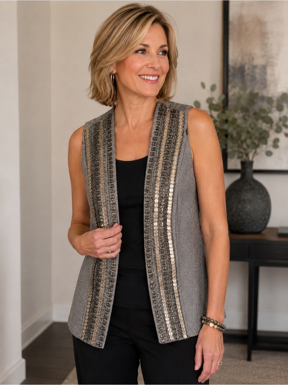 Chico's Black Lined Jacket with Brand Label